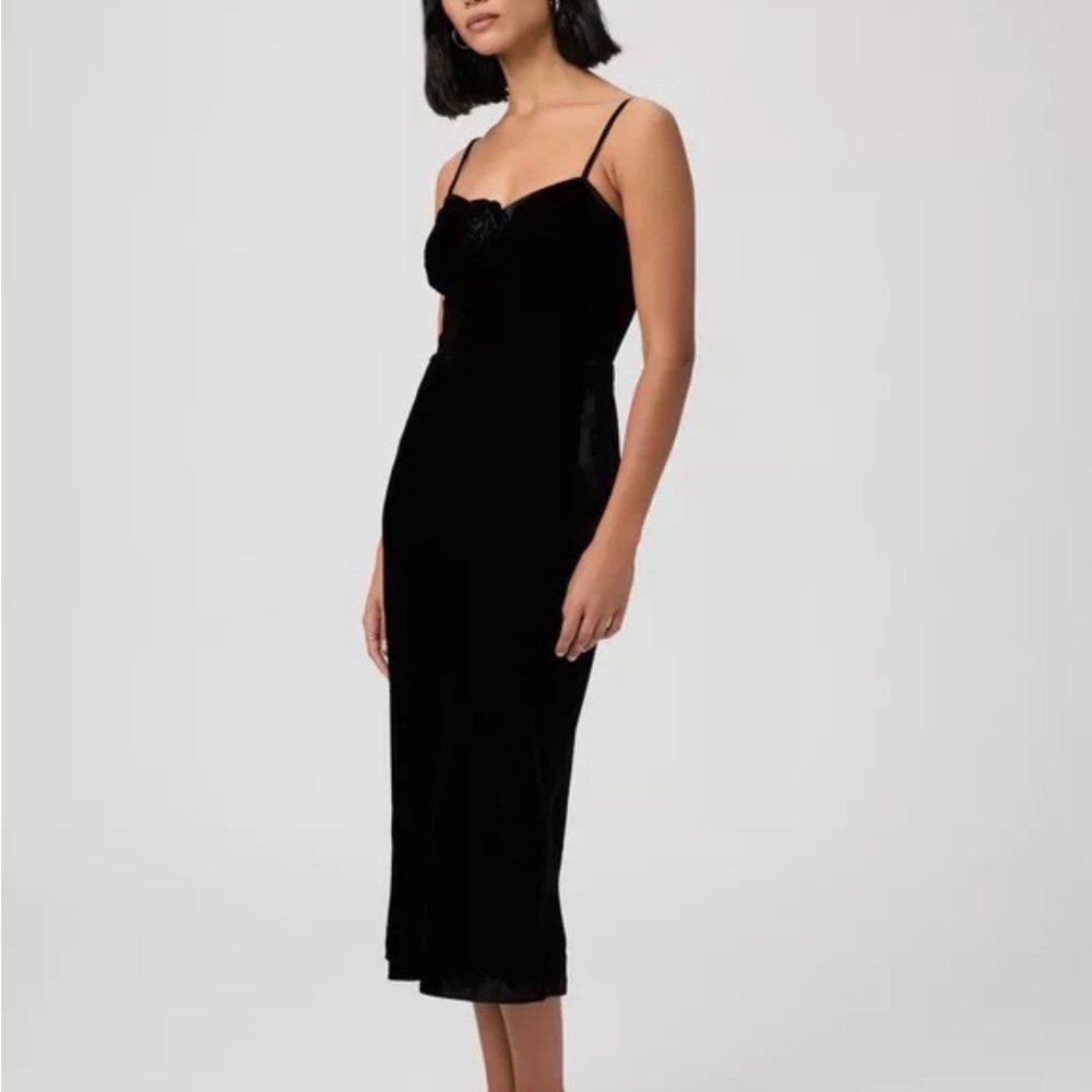 PAIGE Black Midi Dress